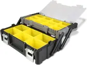 18 Inch Portable Plastic Cantilever Tool Box Organizer with Removable Compartmen