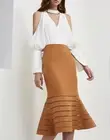 C/MEO COLLECTIVE Say It Again Ochre Midi Skirt RRP$189 NWT Size XS