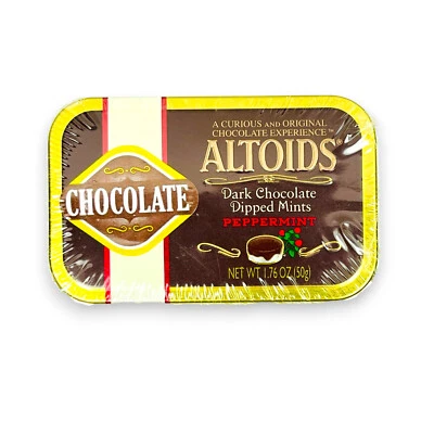 Altoids Dark Chocolate Dipped Peppermint Mints in Tin New Sealed 1.76oz Candy