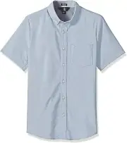 Volcom Mens Everett Oxford Short Sleeve Shirt Wrecked Indigo Size S