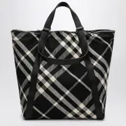 [Burberry] Black/calico cotton-blend tote bag with Check pattern One size Black