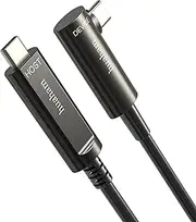 Fiber Optic USB C to USB C Cable Right Angled 10M/33FT, 10Gbps High-Speed Long Distance Data Transfer USB 3.1 Cable for VR/Logitech Camera/Barco ClickShare Touch Screen Kinect Intel RealSense