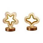 Crystal Table Lamp Bedside Sleeping Light for Bedroom Living Room (Pentagram) HO