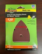 (10-Pk) GATOR Red Resin HOOK LOOP Fine Detail SANDING SHEETS Industrial Grade