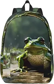[EdWal] Frog Leaf Print Travel Backpack for Women Men College Backpack Computer Bag for Travel