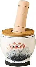 Traditional Grind, Ceramic Garlic Crusher Household Grinder Crushing Jar Old Fashioned Grinding Set Medicine Grinder Masher