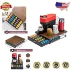 Stylish Wood Top Coffee Pod Holder for Nespresso Vertuo - Easy Access Drawer
