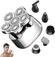 Men’s 6-in-1 Skull Shaver Platinum Professional Electric Razor with Shave Sensor