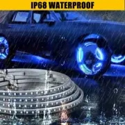 4Pcs 17.5inch LED Wheel Ring Rim Lights RGB Color Turn Signal IP68 Bluetooth APP