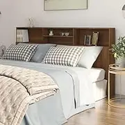 Headboard Cabinet, Storage Bed Headboard Beds Head Frame Brown Oak 200 cm