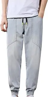 [Generic] Bike Trousers Men's Black Trousers Belt Mens Hiking Waist Elasticated Waist Hiking Work Snowboard Bib Compression Pants Men White Grey Cargo Cuffed Ankle Black Pants