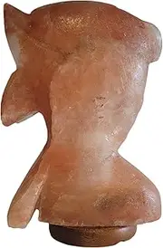 Himalayan Salt Lamp 3 kg – Dolphin Shape Rock Salt Lamp, Handcrafted 100% Natural Pink Night Light with Wooden Base