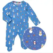 Magnetic Me Baby Modal Christmas Footie Sleeper Winter Holiday Snowmen Preemie