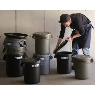 日本限定 THOR ROUND CONTAINER 38L 層疊含蓋子 盆栽 垃圾桶 儲水桶 收納桶 (三色) 化學原宿