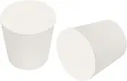 uxcell Tapered Shaped Solid Rubber Stoppers 22mm to 29mm, 14 Pcs Lab Rubber Plugs for Sealing, Test Tubes, Flasks, White
