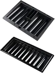 JOINPAYA 2pcs Chip Tray Poker Chip Holders Poker Chip Storage Tray Poker Chip with Tray Poker Chip Holder for 7 Craps Table Chip Container Poker Table Trays Poker Table Dealer Black Plastic