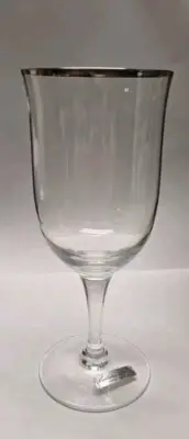 1 Noritake Paris 867 Crystal Iced Tea Goblet Stemware 7 5/8" Platinum Trim NOS