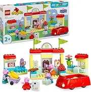 LEGO DUPLO Peppa Pig Supermarket, Shop with Car Toy for 2+ Year Old Girls & Boys, with Four Animal Figures Including Mummy, Daddy, and George, Early Development Activity, Toddler Learning Toys 10434