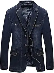 [HEYDHSDC] Blazer Jacket Men Jeans Jacket Men Windbreaker Cotton Denim Military Jeans Jacket Men Outerwear Coats