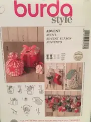 Burda Sewing Pattern 7157 Advent Christmas Season Stocking Bag Box Uncut