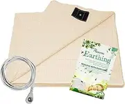 Grounding Bed Sheet with Grounding Connection Cable, Grounding Bed Mat for Better Sleep, Relieves Pain, Grounding Sheet, Earth Energy and EMF Recovery (Grounding Bed Mat, 153 x 203 cm)