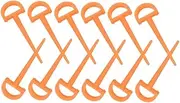 KITANDOVE 12pcs Plastic Nails Tent Spikes Shelter Stakes for Tent Heavy Camping Peg Large Garden Stakes Shape Support Camp Outdoor Ground Heavy Duty Duty Bouncy Castle Pegs Plastic Orange