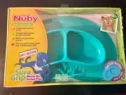 Nuby Sure Grip Miracle Mat Section Plate, Turquoise , Baby Toddler Silicone NEW