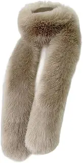 [Queenbox] 5.5inx1.6 Yard Long Fluffy Fur Scarf Wrap Collar Shawl Shrug for Winter Wedding Party Neck Warmer, Blue