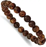 [JewelryWeb] 8mm Tigerwood Beaded Stretch Bracelet-Stretch-Bracelet for Women