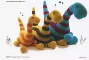Danger Crafts Knitting Pattern - Basil the Boogie Woogie Brontosaurus Knit Toy