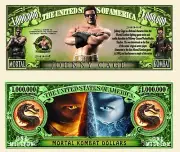 OUR JOHNNY CAGE (MORTAL KOMBAT) MILLION DOLLAR BILL (25 Bills)