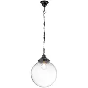 Period Lights Chain Black Balls Pendants Lighting Clear Sphere Traditional