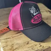 NWT Von Dutch Breakfast Club Bright Pink And Black SnapBack Trucker Hat
