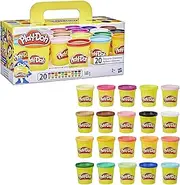 PLAY-DOH Hasbro A7924 Play-Doh Super Colour Pack Inc 20 Tubs Of Dough- Sensory And Educational Craft Toys For Kids, Boys, Girls- Ages 2+, Yellow, 20 Pack