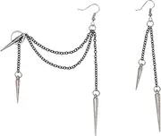 [LIFKOME] 1pair Vintage Tassel Chain Earrings for Women Unique Punk Style Ear Accessories Gothic Dangle for Distinctive Fashion Look