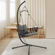 CostwayHanging Swing Chair with Stand and Cozy Seat and Back Cushions