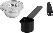 Grcfumo Stainless Steel Coffee Capsule, Reusable Coffee Filter Cup Fit, Coffee Pods with Spoon Brush for Home Kitchens and Offices