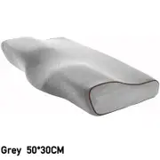 OZNALA Memory Foam Pillow Neck Pillows Contour Rebound Cushion Support Soft Pain Relief 50*30cm - Grey