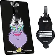 Disney Luggage Tags for Suitcases, Baggage Identification Tag for Travel with Name Address (Purple Ursula)