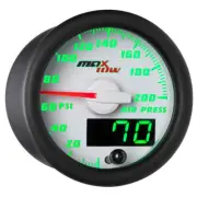 MaxTow 52mm White Double Vision 200 PSI AIR PRESSURE SUSPENSION GAUGE MT-WDV13