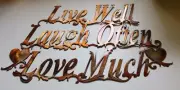 Live Well Laugh Often Love Much Metal Wall Art Accents 15 " wide x 9 1/4 " tall