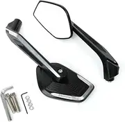 Handlebar Mirror Motorcycle Black Aluminum Adjustable Rearview Mirror R1250 GS R1200 GS F800 R F750 GS F850 GS/ADVENTUER(Black)