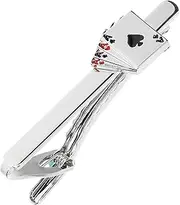 [Beaupretty] Creative Poker Design Men Tie Clip Lightweight Durable Clothing Cinch Clip for Business Office and Formal Occasions present for Him Special Events