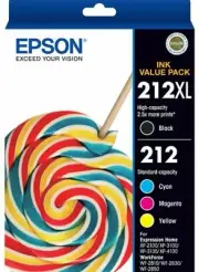 Genuine Epson 212XL Black + 212 Colour Ink Cartridge Value Pack