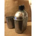｛老派風華｝早期軍用不銹鋼水壺 腰掛式水壺 復古老味