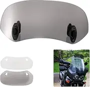 Motorcycle Spoiler Windscreen Extension Add-On Air deflector Adjustable Aerofoil Universal Fitment (Smoke)