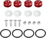 X AUTOHAUX 4 Set Oval Universal Bumper Quick Release Front Rear Bumper Fasteners Red