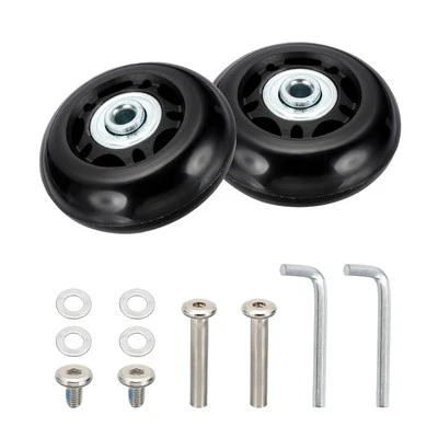 2Pcs 60x24mm Luggage Suitcase Wheels Replacement PU Trolley Wheel Repair Kits