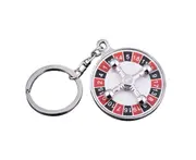 Fashion Chip Lucky Roulette Keychain Alloy Spinning Key Holder for Women