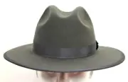 Men's Fedora Dress Hat Steel Gray/Red 2-Tone MO-206 100% Australian Wool